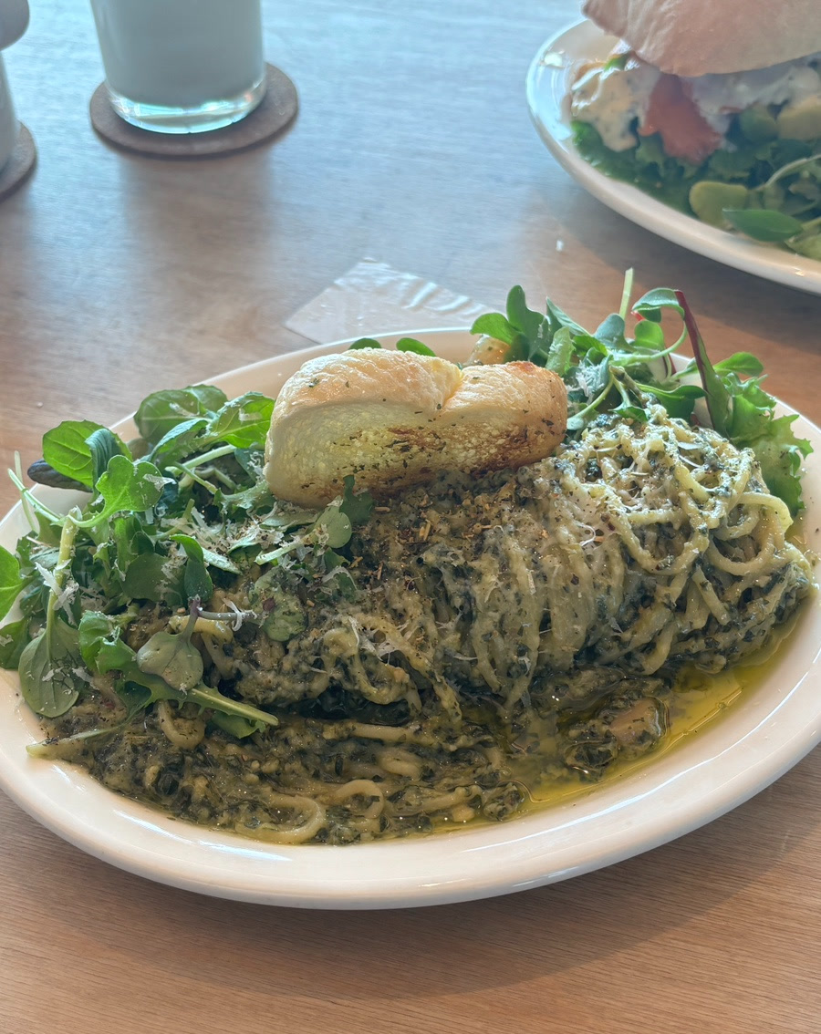 Perilla pesto pasta at Urban Plant Hangang Bridge