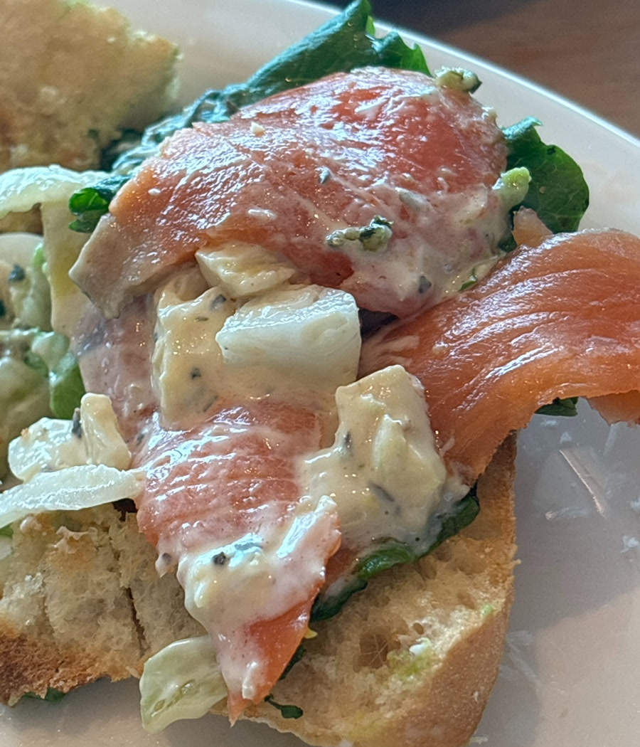 Salmon avocado sandwich at Urban Plant Hangang Bridge