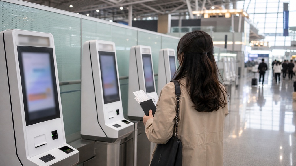 Self-service tax refund kiosks in the departure hall at Incheon Airport